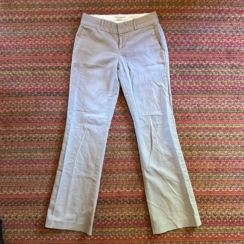 BANANA REPUBLIC MARTIN FIT LIGHT GREY WORK SLACK TROUSERS